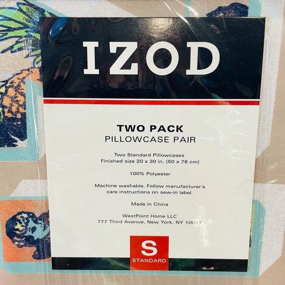 🆕IZOD Aloha Pillowcase 2-Pack-NWT - Picture 6 of 13